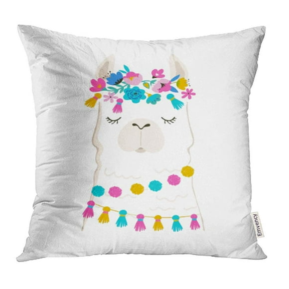Epic Love Designs Cute Peace Love Llamas Throw Pillow Multicolor 18x18 